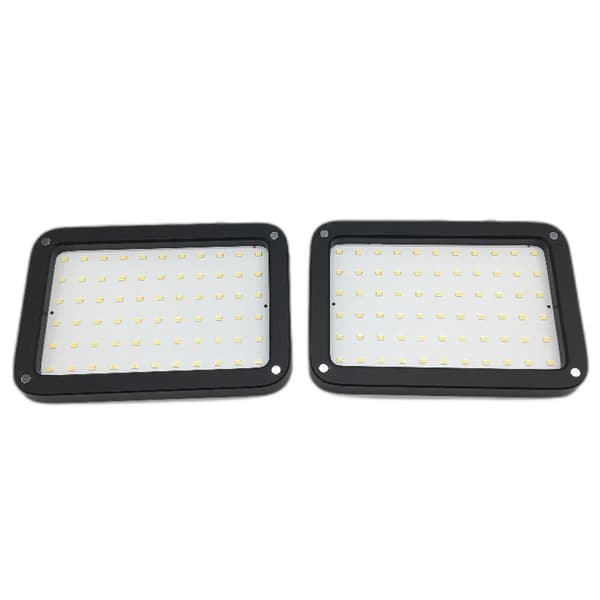 BP66 2-pack Bi-Color LED Studio Panel Videoljussats, 14,5x10cm, Svart