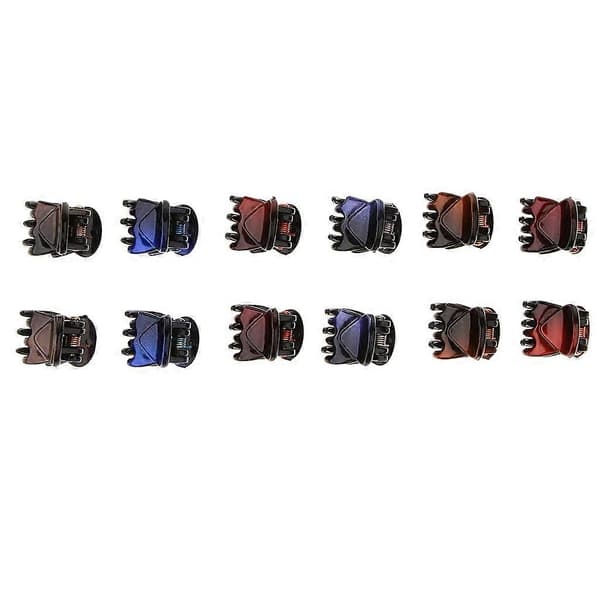 3-6 pakker 12 stk Mini Hårklyper i Plast for Kvinner Hårtilbehør 4 Pcs