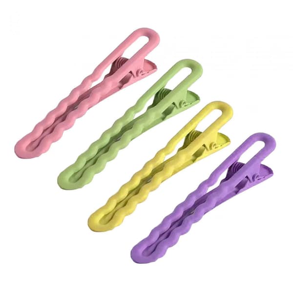 6x4x Snap Hårspænder, Metal Barrettes Søde Ensfarvede Candy Farve Hår Accessories 6 Pcs