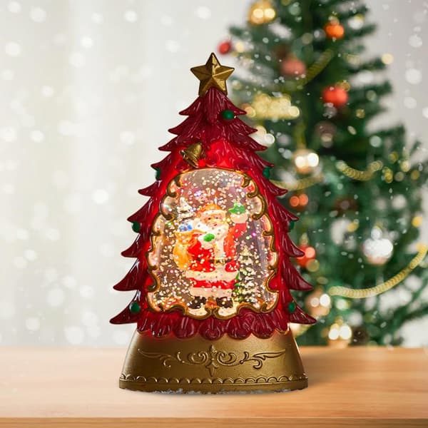 Jule-snekuglelygte, batteridrevet, indendørs og udendørs julepynt red elder