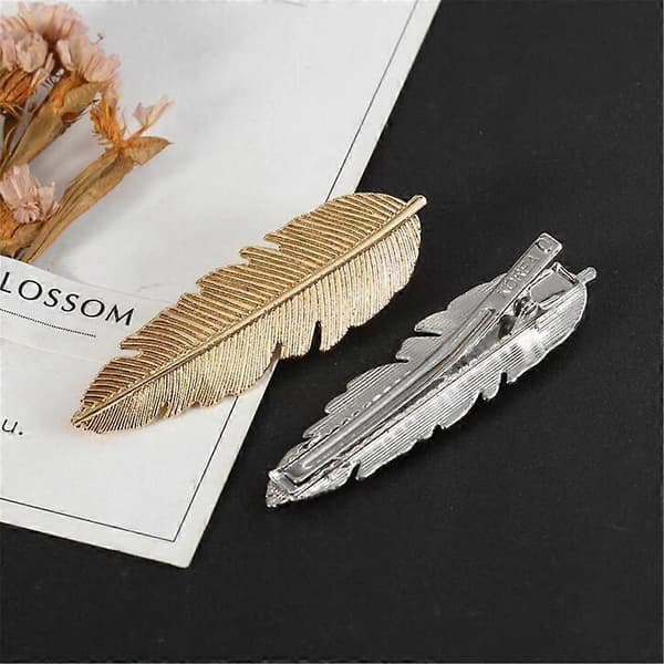 Hårklemme Hårnål Hårklype Hodeplagg Hårtilbehør med Metallblad for Kvinner - Silver