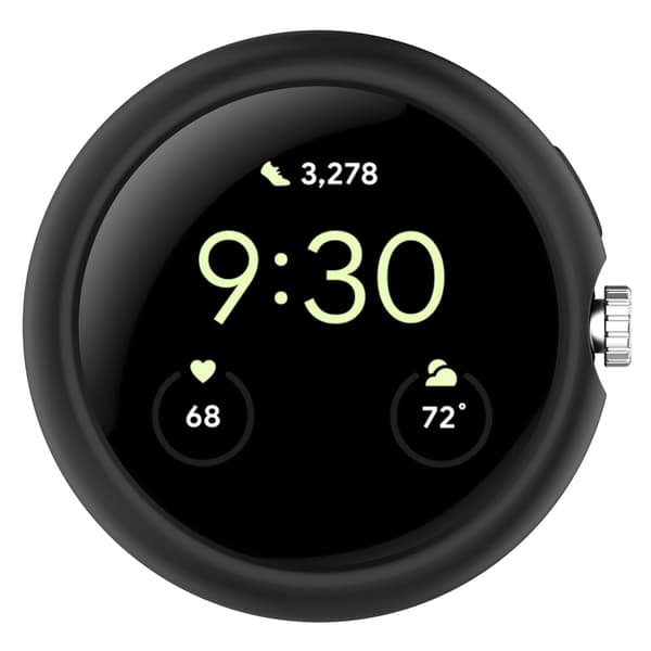 PC Halvdeksel til Google Pixel Watch, Svart, Støtsikkert Beskyttelsesdeksel