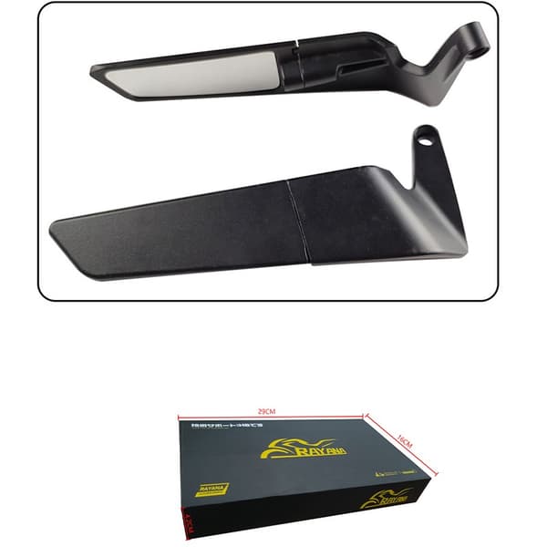 Motorcykel bakspejle, sorte, universel pasform, aluminiumslegering, vidvinkel, par