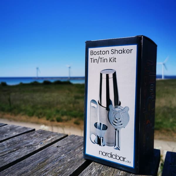 Boston Shaker Set, Rostfritt Stål, Cocktailblandningskit med Jigger & Sil