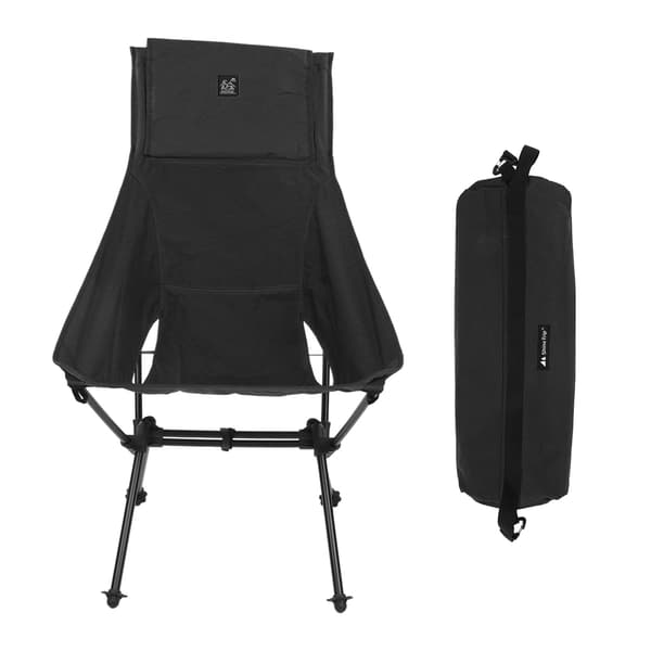 Bærbar foldbar campingstol, sort, til vandreture, rejser, strand, picnic