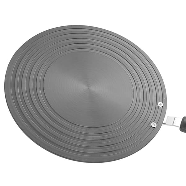 Varme diffuser plate i aluminiumslegering, 4 mm tykk, 24 cm, med håndtak, reduserer flammen