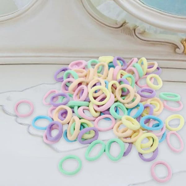 6x100 st Hårband för hästsvansar, elastiska hårband för kvinnor med tjockt hår 3 Pcs
