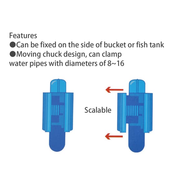 Multifunktionel Fisketank Vandrørsklemme, Sort, Akvarieslangeholder