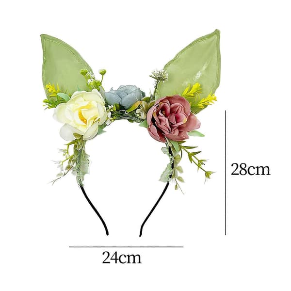 Påskehareører Hodebånd Hodeplagg for Kvinner Jenter Blomsterhårbånd Hår Green