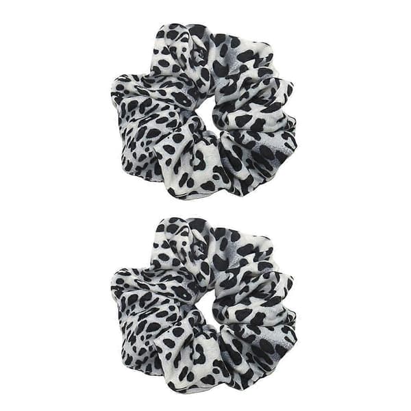 2 stycken Leopard Scrunchies Hårband för Kvinnor White Leopard