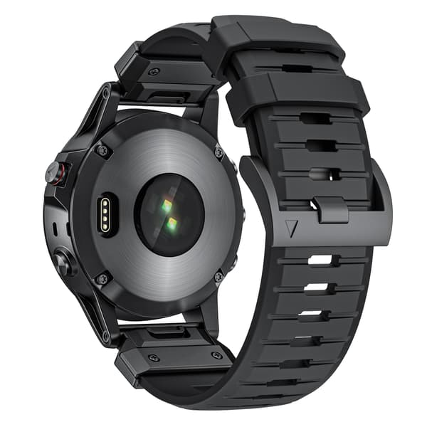 Kellonranneke Garmin Fenix 3/5/5X/6X/7X -kelloille, 26mm, musta, fluoroelastomeeri, säädettävä