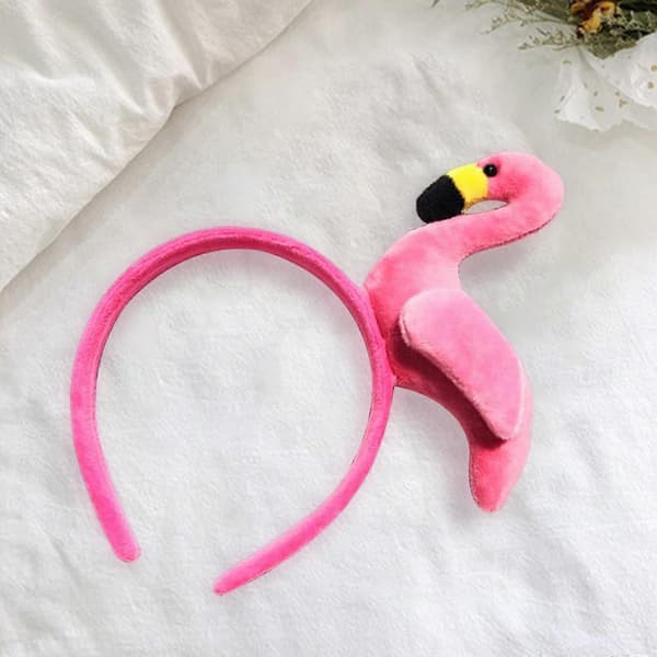 Flamingo Hårbøyle Kostyme Dyrehodeplagg Hodeplagg for Ferie Scene Rose Red
