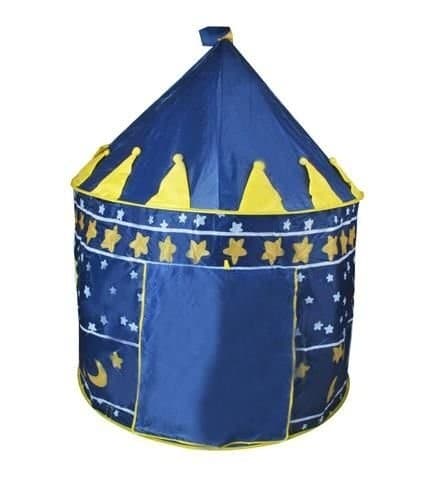 Pop-up lektält för barn, slottstema, 135 x 105 cm, inomhus utomhus, med bärväska