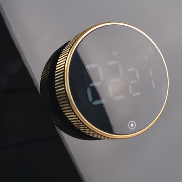 Magnetisk LED Kjøkkentimer, Stillegående Nedtelling, Roterende, Svart