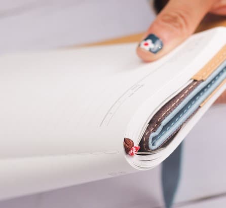A6 Læder Journal Notesbog, 80 Ark, Grå, til Skole Rejse Forretning Arbejde