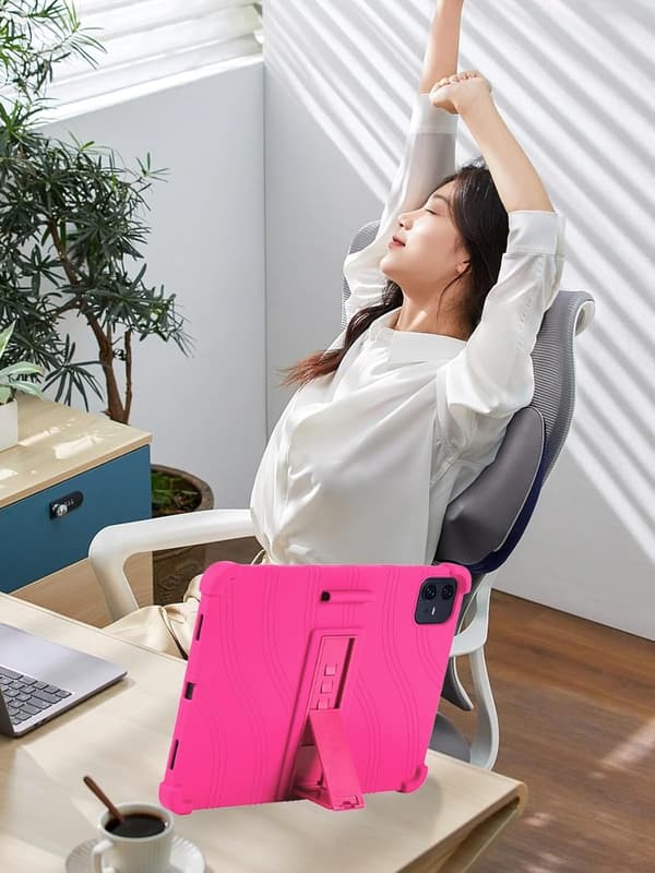 Silikonfodral för surfplatta kompatibelt med TECLAST Artpad Pro 12.7\", justerbart stativ, stötsäkert