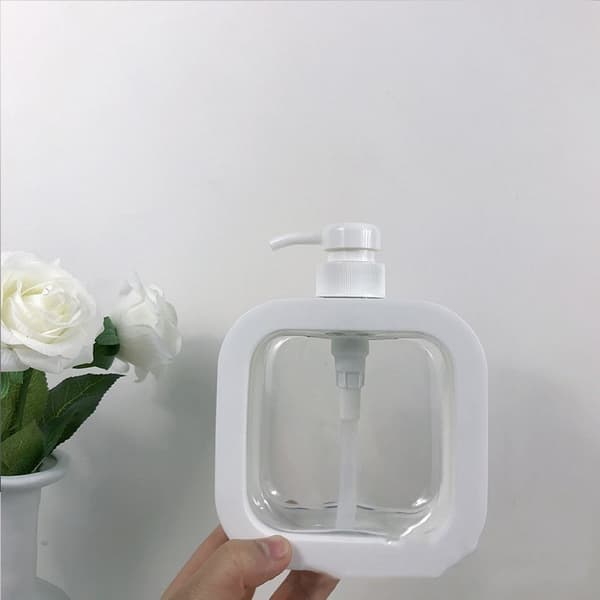 Tom lotionpumpflaska, transparent PET 500ml, påfyllningsbar dispenser för resor, luktfri