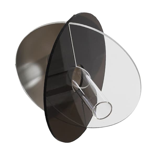 Akryl Geometrisk Vase, Transparent Grå, 15x13x2cm, Minimalistisk Blomstervase til Stuebord