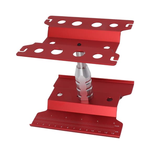 RC Bil Arbeidsstativ, Aluminium Reparasjonsarbeidsstasjon, 360 Graders Rotasjon, Rød