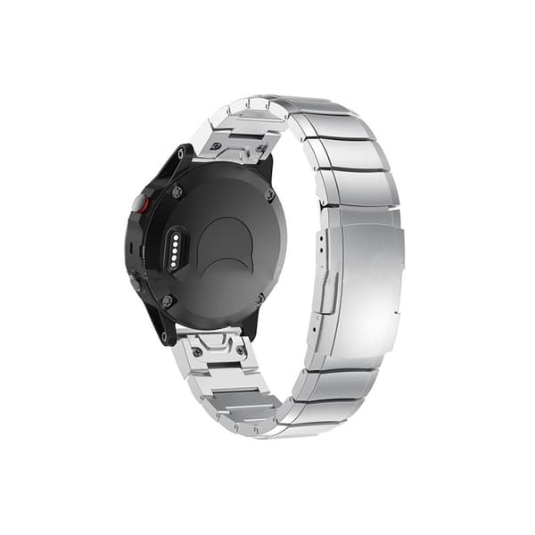 Sølvfarvet urrem i rustfrit stål 20 mm Quick Release til Garmin Smartwatches