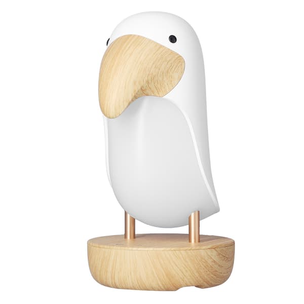 Fugle-natlampe, ABS-åndedræts-USB-lampe, soveværelsesindretning til børn, hvid