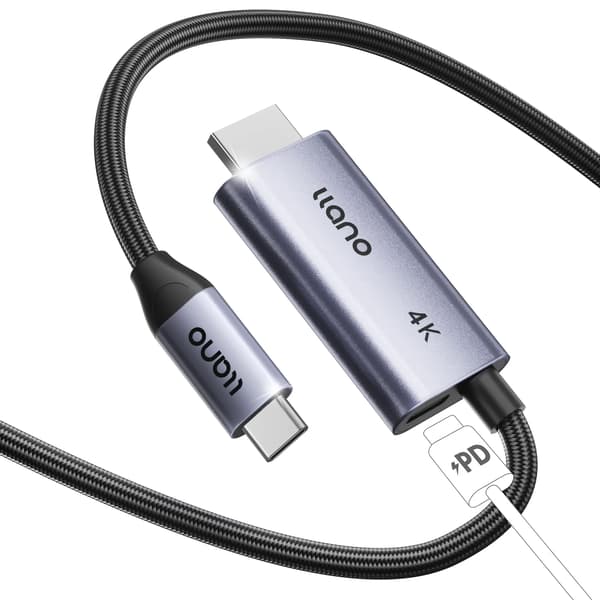 USB C til HDMI-adapter 4K@60Hz med 100W PD hurtigopladning, HDR 10-bit Dolby Audio til bærbar computer, telefon, tablet