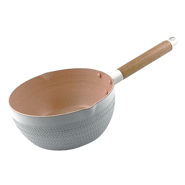 Nonstick kasserolle, hvit, 7,1 tommer, aluminium, multifunksjonell melkekjele for suppenudler