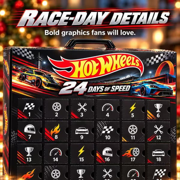 Hot Wheels jule-nedtællingskalender 2026, PVC blind box samlergave