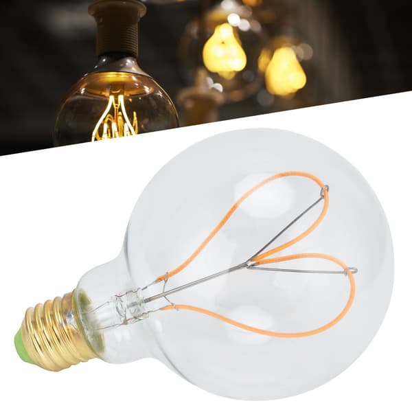 G95 Hjerteformet LED Retro Pære, E27, 4W, Dæmpbar, Varmt Lys til Soveværelse og Kaffebar