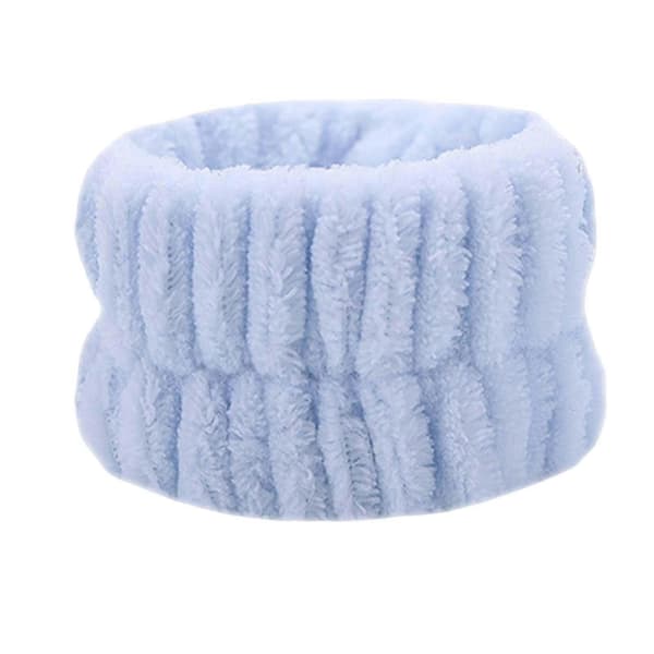 Gjenbrukbart Spa Hodebånd Håndleddsvaskebånd Ansiktsvask Sett Inkluderer 1 Mikrofiber Blue