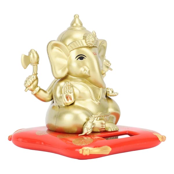 Solar Bobble Head Legetøj, Guld Elefant Svingende Dansende Bilpynt