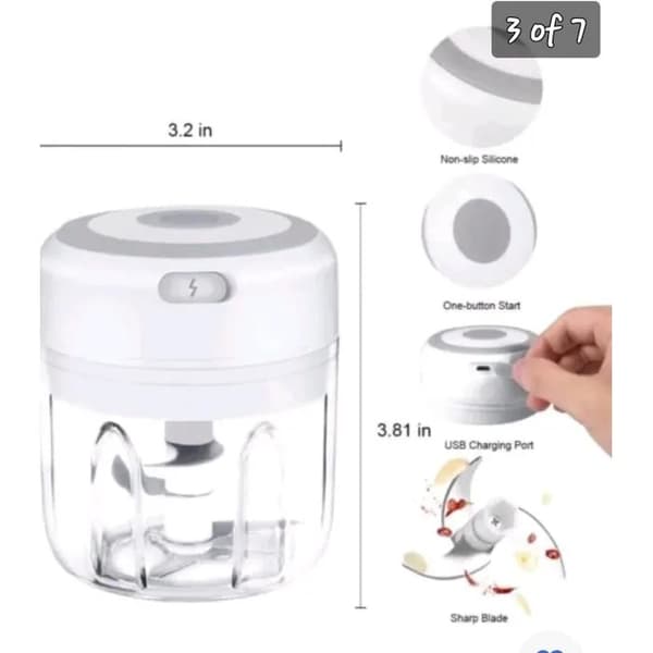 Mini elektrisk hvidløgsskærer, snitter, foodprocessor