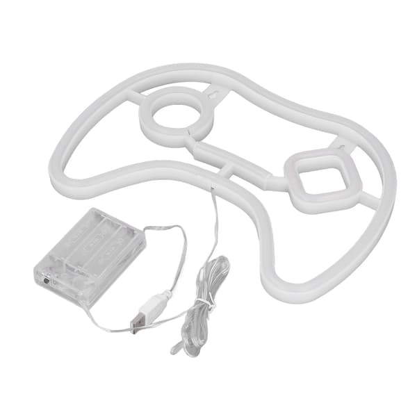 LED Neonskylt Spelkontrollformad, 11x7.5in, PVC ABS, Batteri USB-driven, för Sovrumsfest