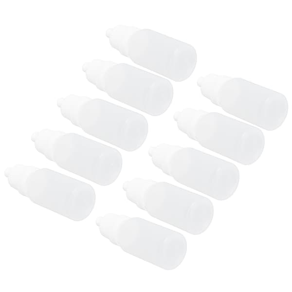 50 stk. 10 ml tomme øyedråpeflasker, klembare plastdråpebeholdere med propper