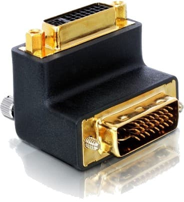 DVI-D-sovitin, Dual Link uros-naaras, kulmikas, musta