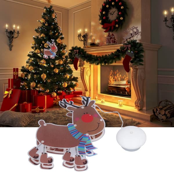LED Elgformet Julevinduslampe, Sugekoppdekorasjonslampe