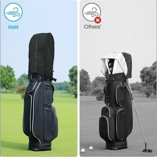 Sort Oxford Golfkølle Regnslag, Vandtæt Støvtæt, Bærbart Letvægts Foldbart til Golfbag