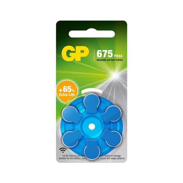 Hörapparatsbatterier ZA675 PR44 6-pack, 1.45V, Långvarig Ström för Digitala Enheter