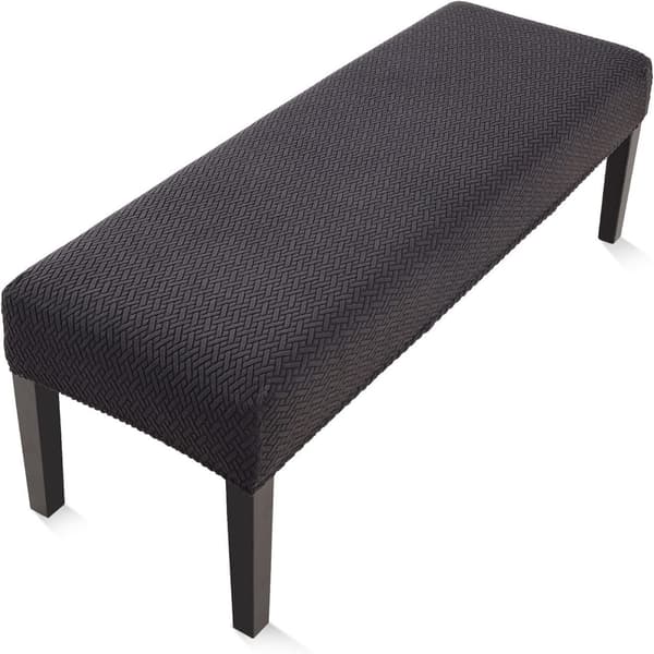 Bænkovertræk til hjemmehotel, sort, 120x43x12 cm, polyester, vaskbart, pletafvisende