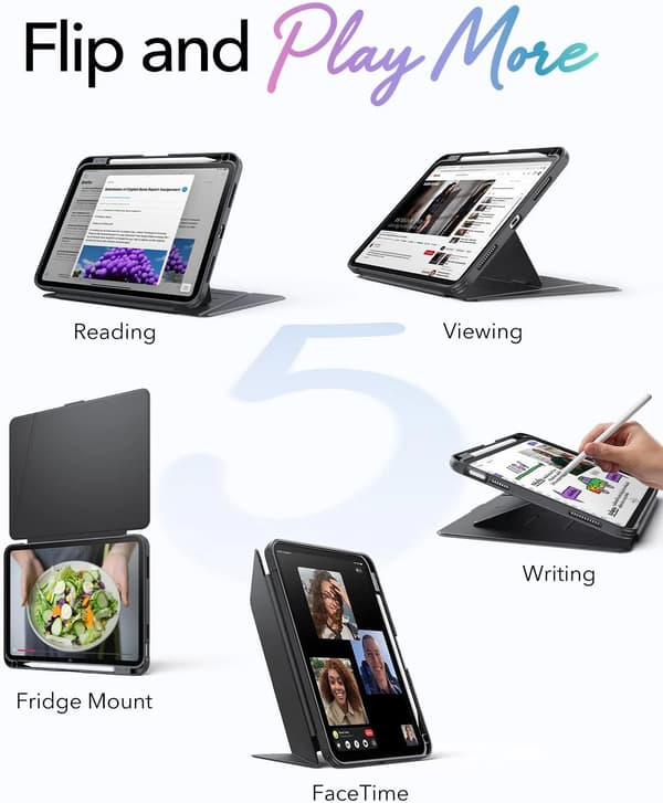Vertikalt stativfodral för iPad 10:e/11:e generationen 11\" A16 (2025/2022) - Svart