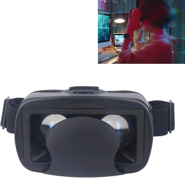 Virtual Reality Headset 120° vidvinkel panoramiske videobriller HD-linser Ergonomisk design Sort