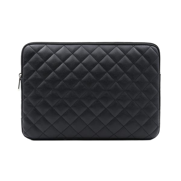 Bærbar computer sleeve, sort, 15,6 tommer, PU-læder, holdbar, stødsikker, blødt foret