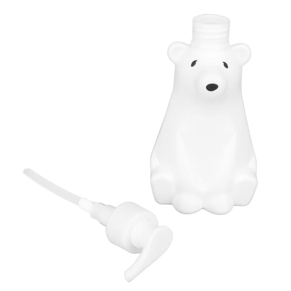 Vit Björn Schampodispenser, Pumptyp, Slitstark PP PE, Duschflaskor för Badrum, 6.5x2.9in