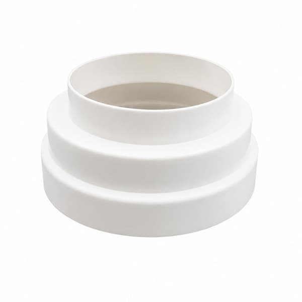 Kanalreduktionsforbindelse, hvid, 120-160 mm justerbar, plast, til ventilationssystemer