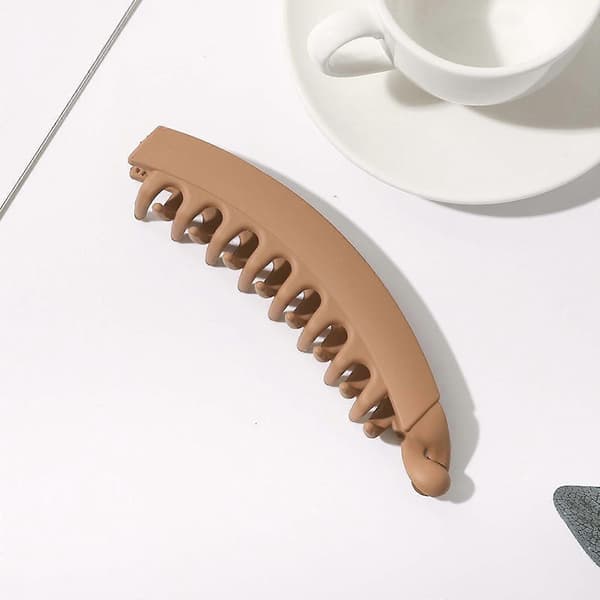Hårklämmor Haj, Hårklämmor Matt Bananklämmor Hästsvansspänne Elegant Frosted Brown