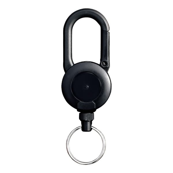 Udtrækkelig nøglering, sort, ABS ståltråd, kompakt design til nøgler Black