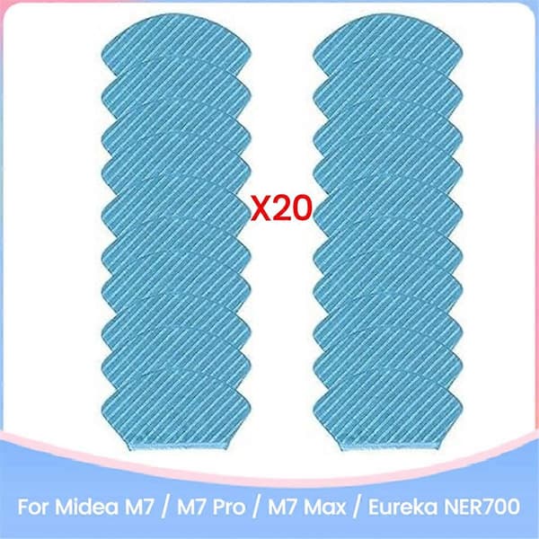 20 STK Moppeklut for Midea M7 / M7 Pro/Eureka NER700 Robotstøvsuger Tilbehør Erstatning Vaskbar Mo
