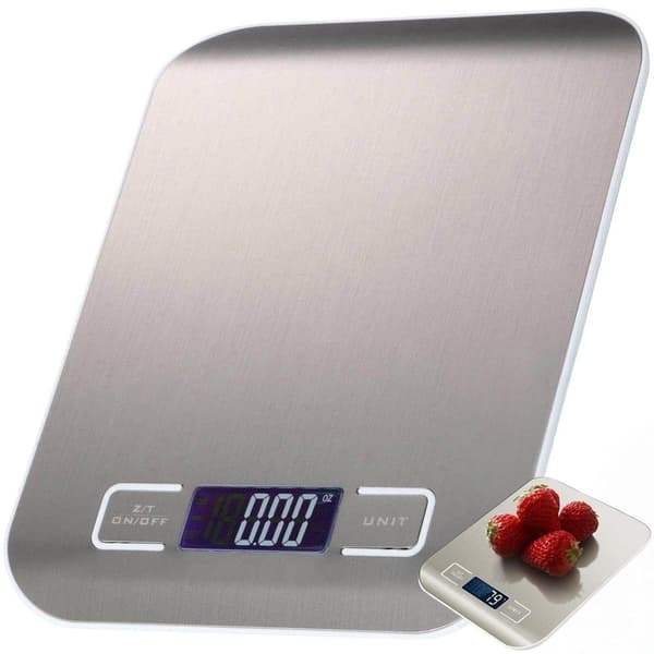Digital köksvåg 5kg/1g, smart matvåg med LCD-display, kaloriräkning, Bluetooth-app