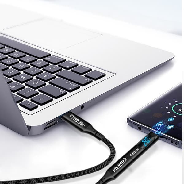 USB-C til USB-C Kabel 240W, 480Mbps Dataoverførsel, 2m, Flettet Nylon 2 m