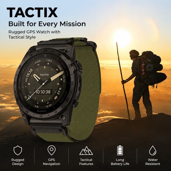 Nylon urrem til Garmin 22mm, kompatibel med Fenix 6/7, Forerunner 945/955, Instinct 2